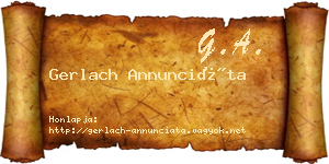 Gerlach Annunciáta névjegykártya